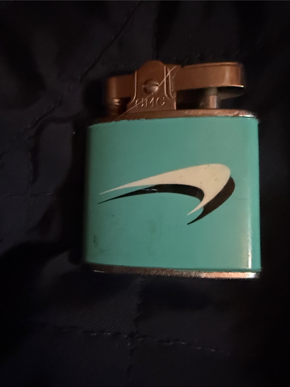 Newport Aqua Teal and Copper Vintage-Style Lighter